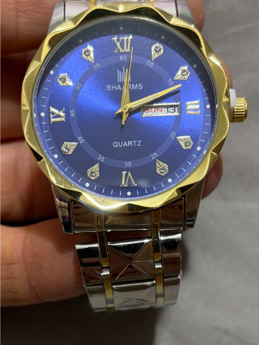 Sharms Blue Dial Two-Tone Quartz Watch